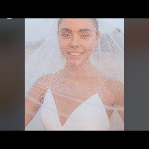 Cathedral glitter bridal wedding veil